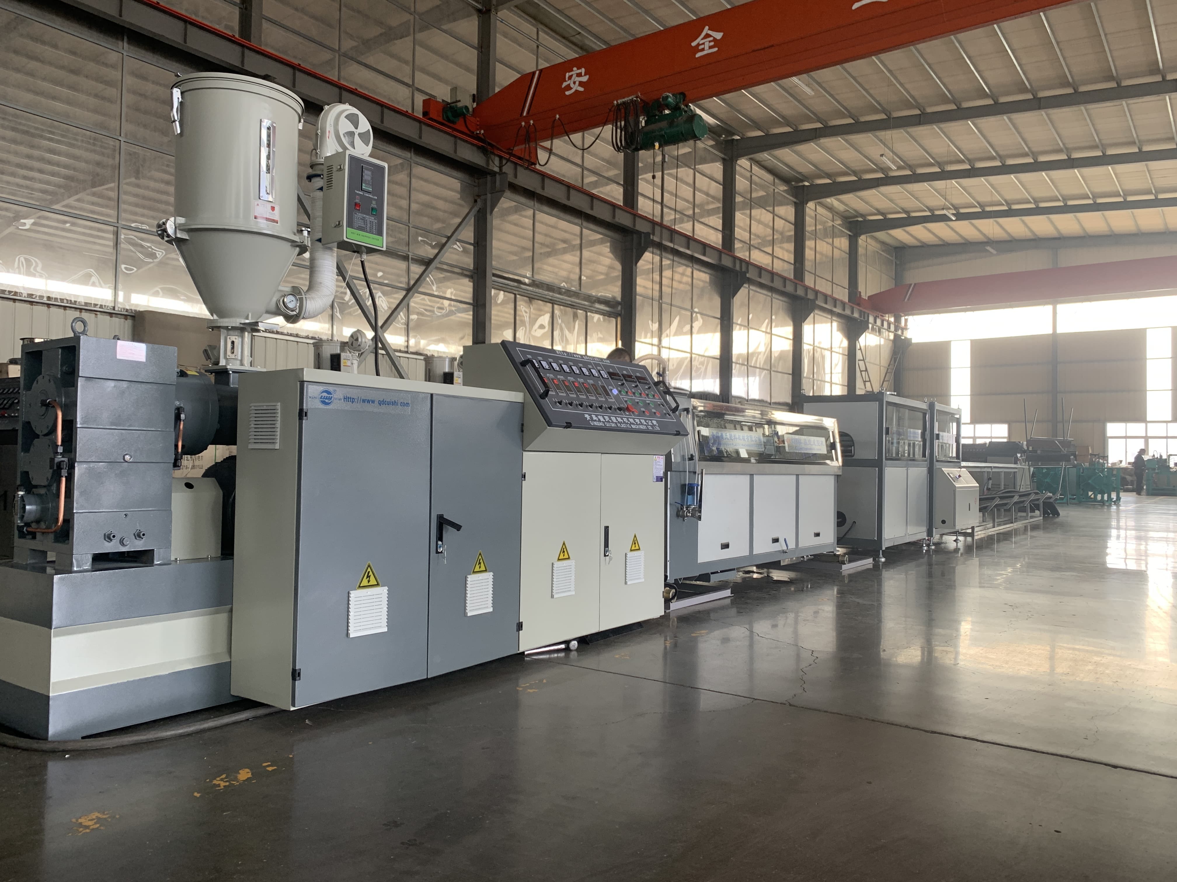 45KW prestressed plastic corrugated pipe production equipment is energy-efficient and highly effective.