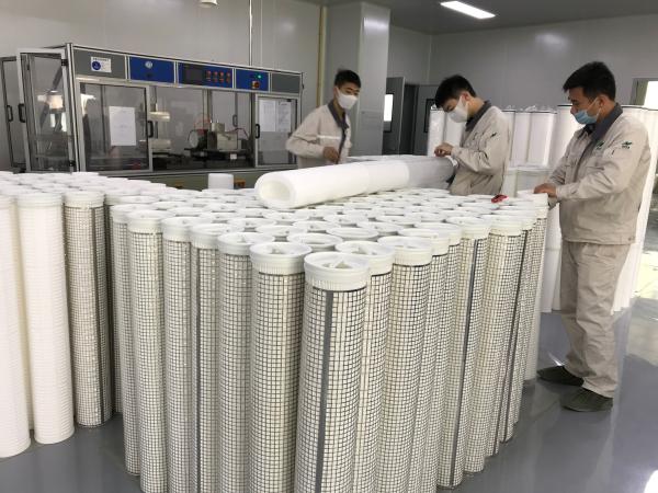 Polyester Material High Temperature Water Filter with Stainless steel cage
