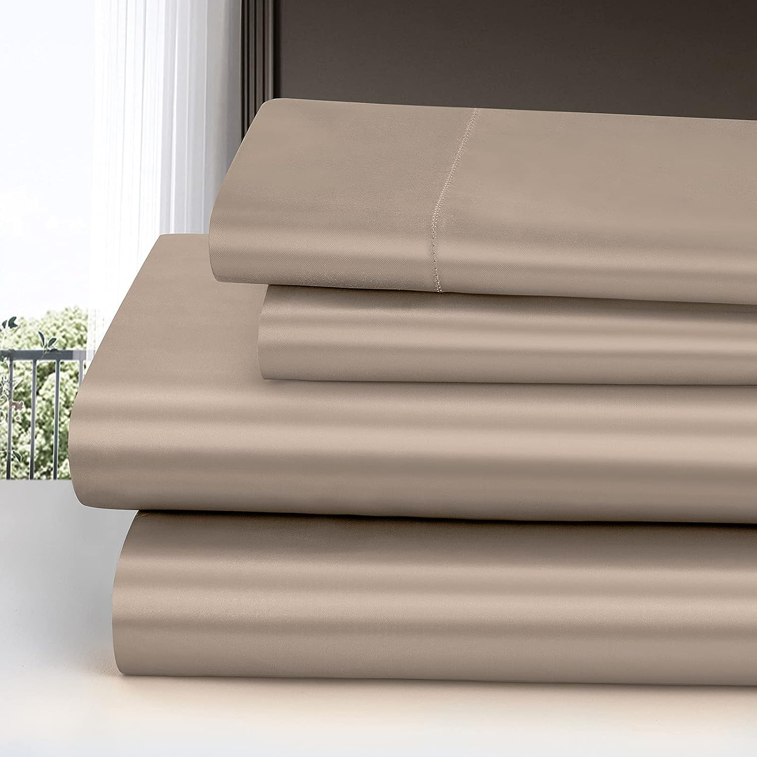 Nondisposable Satin Silk Touch Bedding Set for Home Twin Size Two PCS Flat Bed Sheet