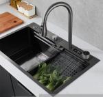 Multifuctional Module SS Handmade Kitchen Sink Black Anti Corrosion