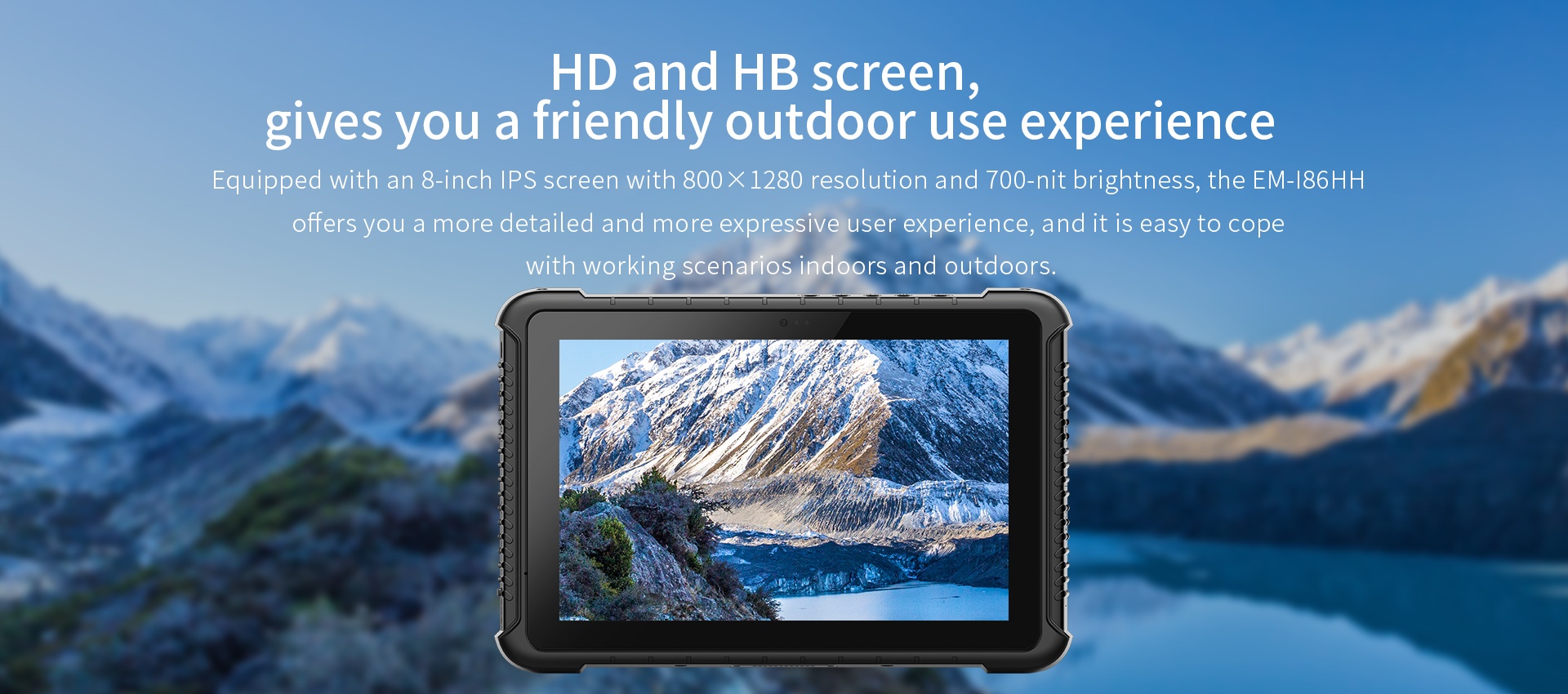 LTE FDD/GSM/WCDMA/LTE TDD 8 inch Rugged Android Tablet with 700 Nit LCD Touchscreen