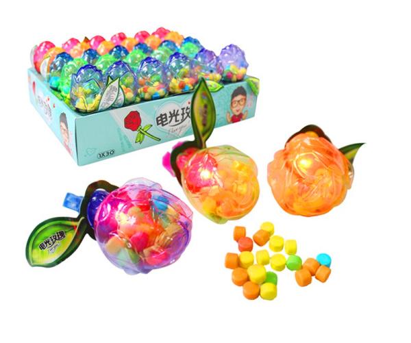 Buy cheap Flash Rose Shape Light Up Compressed Candy Fruit Flavor Multi Colored from wholesalers