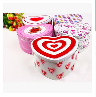 New promotional gift customed logo round heart shape tin package gift candy box