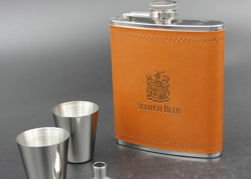 Kitchen Household Items 7 Ounce Metal Alcohol Flask Deluxe Box Set