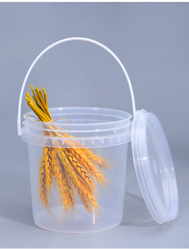 Direct Round 1L Food Grade Clear Gallon Bucket for Snack Fruit Beverage Milk Tea Storage