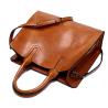 Buy cheap Brown Soft Tan Shoulder Pu Leather Purse Tote Bag With Zipper from wholesalers