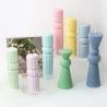 Buy cheap Large Tall Pillar Decorative Candle Mold Roman Aesthetic Striped Cylindrical Silicone Mould DIY from wholesalers