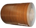 PVDF Coating Wood Grain Coil Coated Steel , Furniture Material Galvanised Steel