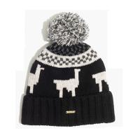 Buy cheap 7GG 100 Wool Knitted Pom Pom Hat Jacquard Style For Women Intarsia Construction product