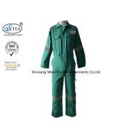 Buy cheap Working Safety Green Fr Cotton Coveralls / Fire Resistant Insulated Coveralls product