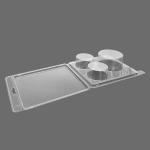Custom 3 Cavity Disposable Clear Round PVC Plastic Accessories Clamshell