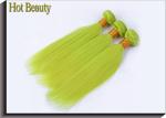 Fluorescent Green Virgin Human Hair Extensions No Shedding 100g / Pack