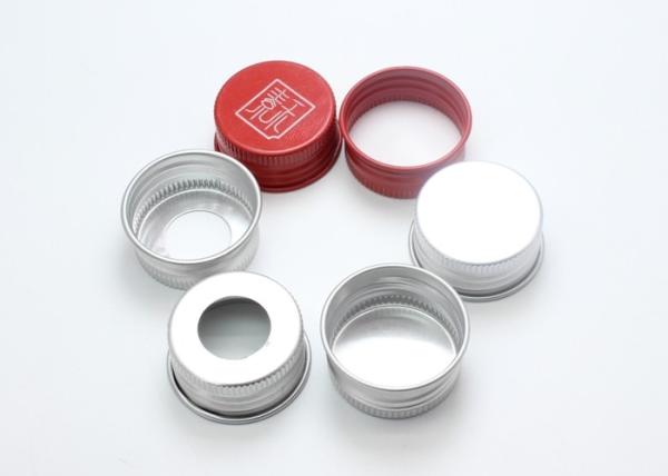 Buy cheap 28mm Silver / Red Aluminium Screw Caps High Durability For Screw Bottle from wholesalers