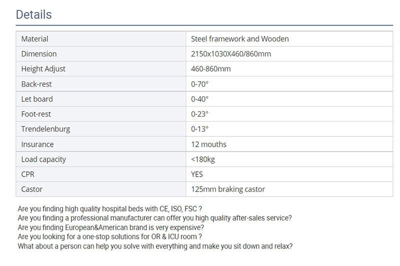 ICU Five Function Electric Hospital Bed For Elder Patient