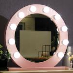 Desktop Makeup Mirror With Lights Custom Hollywood Style Round Led Bathroom