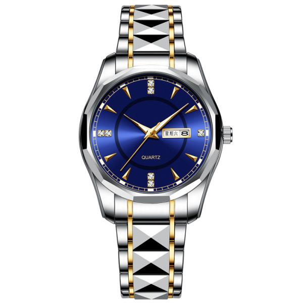 Buy cheap Tungsten Steel Calendar Quartz Watch Waterproof Men'S Wrist Watches from wholesalers