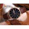 Buy cheap Brand high quality Men's analog watch with stainless steel case and pu leather band from wholesalers