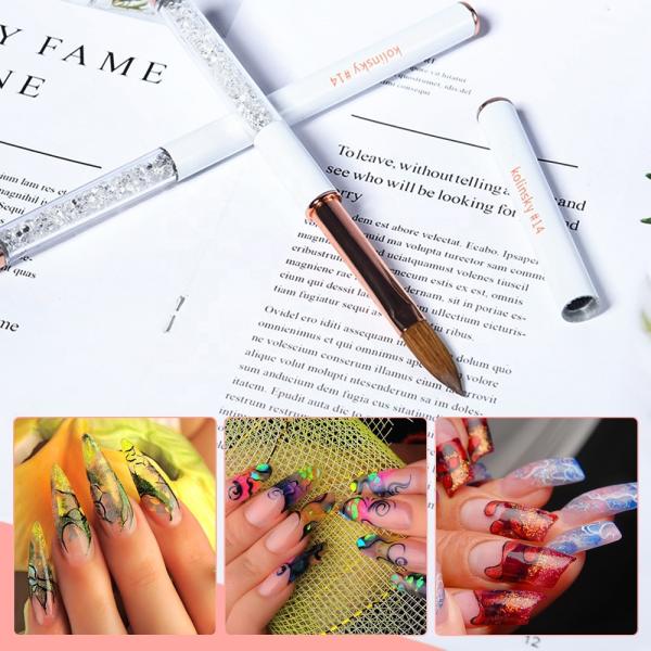 Buy cheap Crystal Rhinestone Acrylic Nail Brush Plastic Tube Size 6 Nail Art Brush from wholesalers