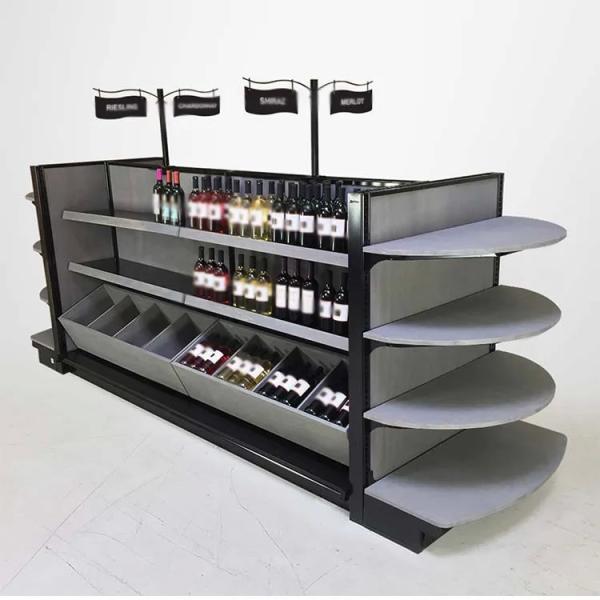 Buy cheap Commercial Wine Rack Grey Liquor Store Display Shelving from wholesalers
