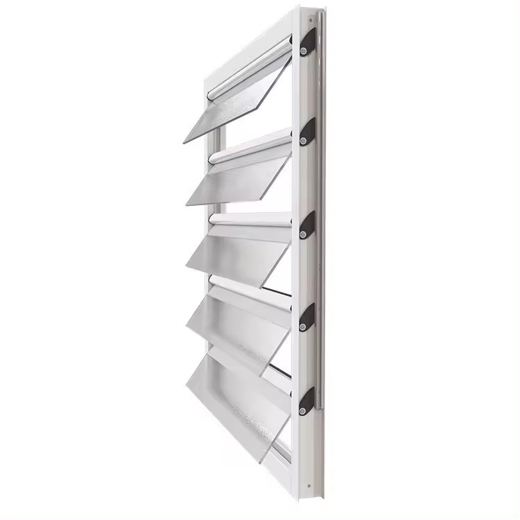 Aluminium Frame Glass Jalousie Windows Powder Coating Glass Louver Windows