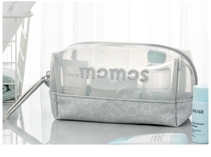 PU Leather Toiletry Travel Bags With Zipper Closure