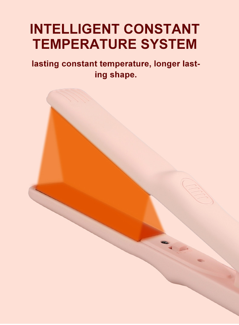 Pink Plate Mini Hair Straightener , Electric Hair Crimper 2600mAh Lithium Battery