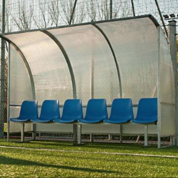 Buy cheap 4 Seats Outdoor Soccer Team Shelter , Substitute Soccer Benches With Cover from wholesalers