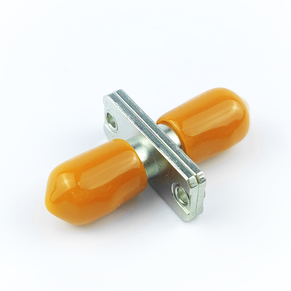 ST APC Simplex Circular Optic Fiber Coupler for FTTH Zinc Alloy Plastic Material