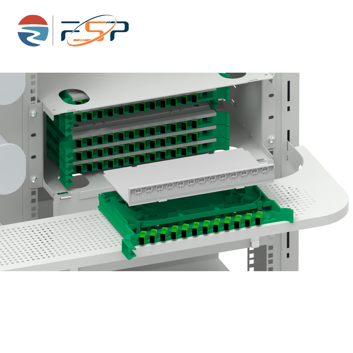 Durable Silver Finish 47U ODF Rack Cabinet for Indoor Network FTTH FTTX Tray Loaded