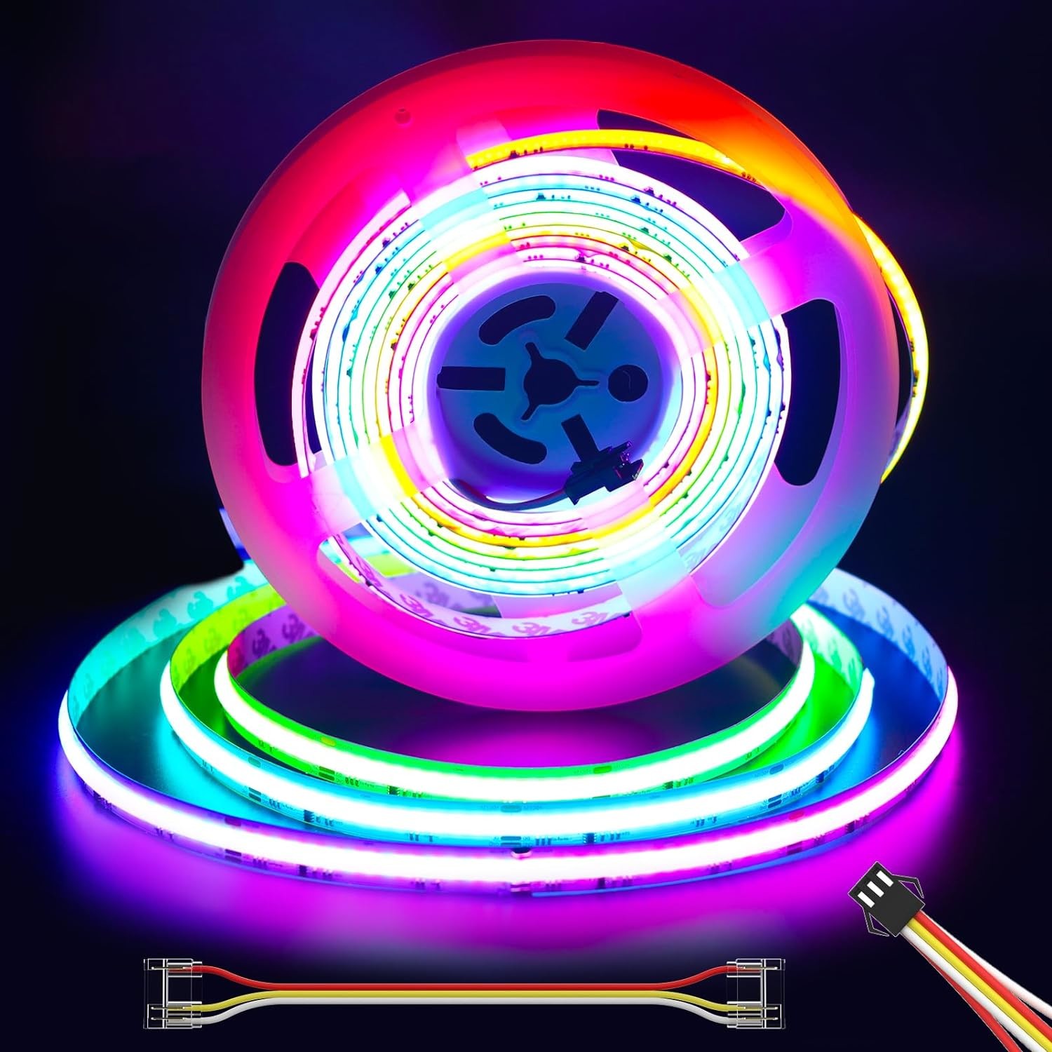 RGB IC COB LED Strip Lights Addressable Chasing Color RGB LED light Multicolored Strips for Home DIY Lighting Projects