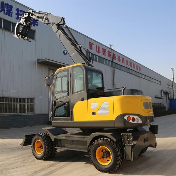 Buy cheap Earth Moving Machinery Wheel Excavator Retractable Wheeled Wood Grabber Digger from wholesalers