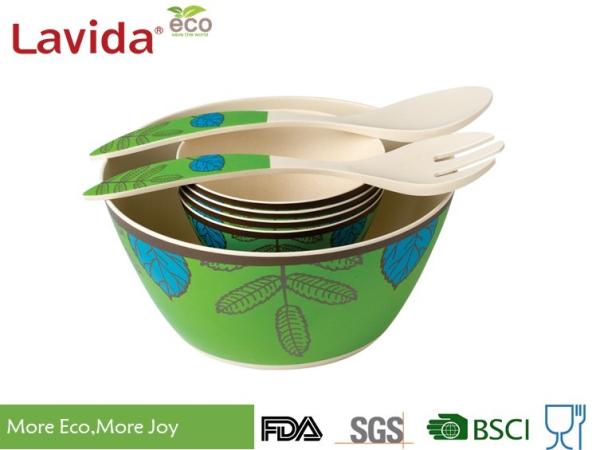 Buy cheap Reusable Melamine Salad Bowl Set Environmental Friendly With Serving Fork Spoon from wholesalers