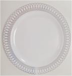 7.5 Inch Hot Stamp Fancy Disposable Wedding Party Charger Rose Gold Plastic