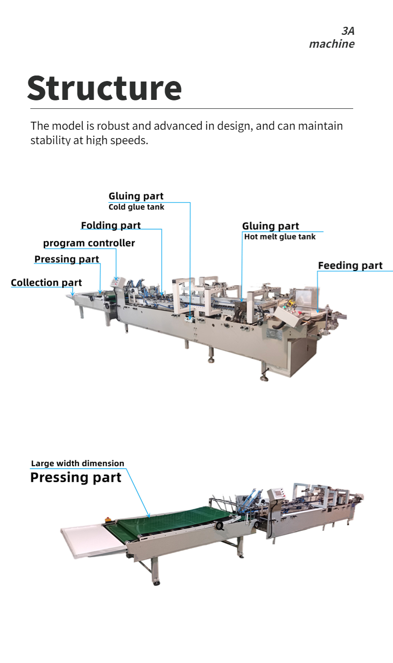 Book Cover Double Side Folder Gluer Machine with Max Liner Speed of 250 Meter/ Minute