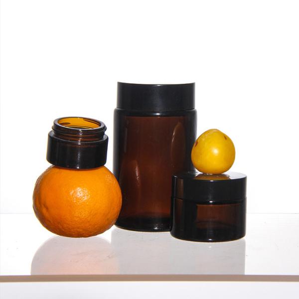 Buy cheap ODM Colored Cosmetics Glass Cream Jars With Golden Acacia Lid from wholesalers