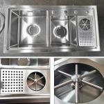 Rainfall Ss Glass Stainless Steel Sink Basin Wash PVD Black Surface Treatment