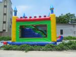 Colorful Kids Commercial Bounce Houses With Slide , fire retardant