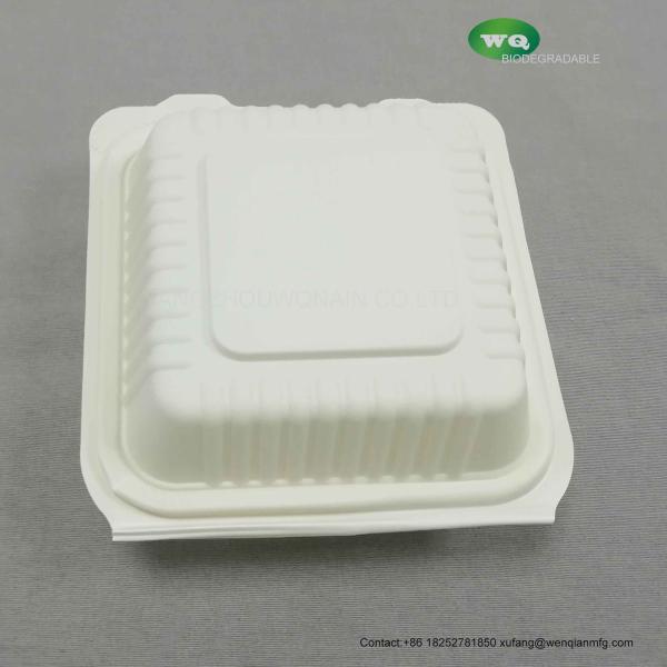 Buy cheap 6 inch hamburger box non soggy, leak proof, disposable to go boxes made from cornstarch from wholesalers