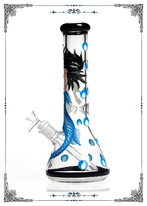 PHOENIX STAR 7MM Beaker Glass Bong Smoking Water Pipe Mermaid Facing
