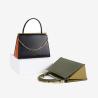 Buy cheap Hit Color Green Leather Briefcase 24cm Triangle Shaped Handbags from wholesalers