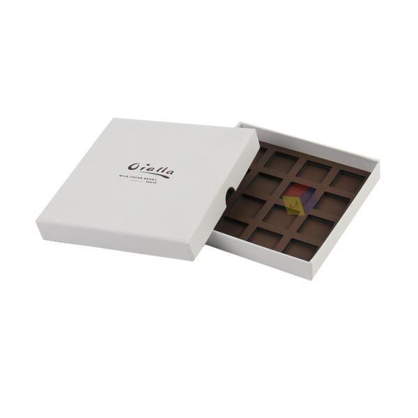 Buy cheap Manufacturer Customized Logo Food Gift Packaging White Chocolate Box Design With Paper Tray from wholesalers