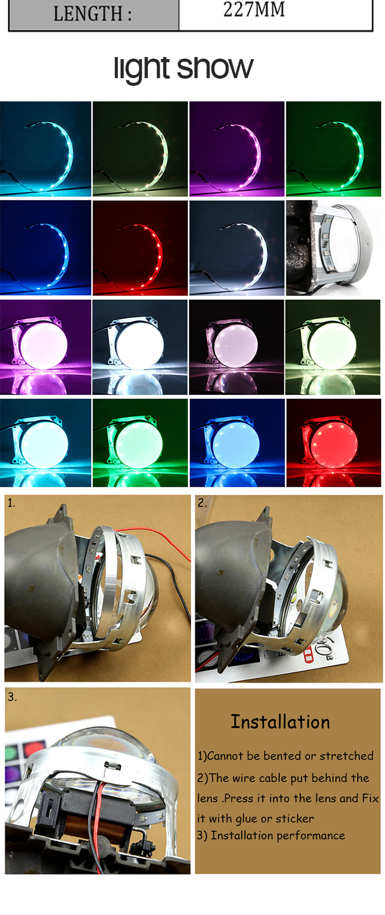 360 Degree RGB Decorate RingLED Car Ambient Lights Devil Eyes Car Lights
