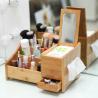 Buy cheap bamboo makeup organizer with mirror from wholesalers