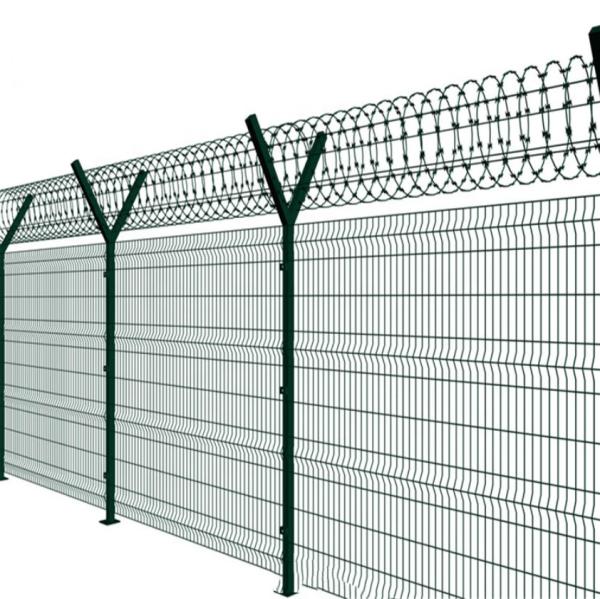 Buy cheap V Panel Gal PVC Coated Barbed Wire Airport Security Fencing H 2700mm 3200mm from wholesalers