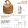 Buy cheap Small Picnic Baskets with Insulated Cooler, Picnic Basket Hamper for 2, Woodchip Wicker Basket, Including 2 Sets from wholesalers