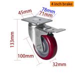 Buy cheap EDL Medium Duty 4inch 150kg Plate TPU Caster by Rigid, Swivel and Brake type from wholesalers