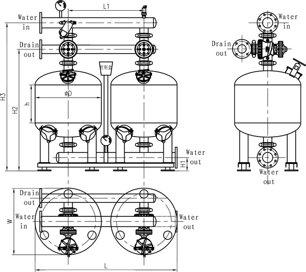 220V / 50hz Industrial Sand Filter , Automatic Water Filter CE Approval