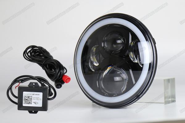 Buy cheap 4X4 7 inch Jeep LED Headlights High low beam Halo RGB By Phone bluetooth from wholesalers