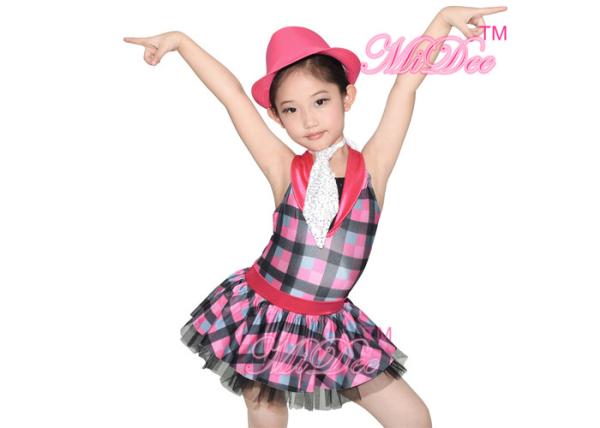 Buy cheap CC2891 Tap & Jazz Dress Dance Costume Contrast Collar Checkered Skirt For Girls from wholesalers
