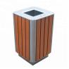 Buy cheap Metal Hardwood Street Outdoor Waste Bin With 450x450x750mm Size from wholesalers